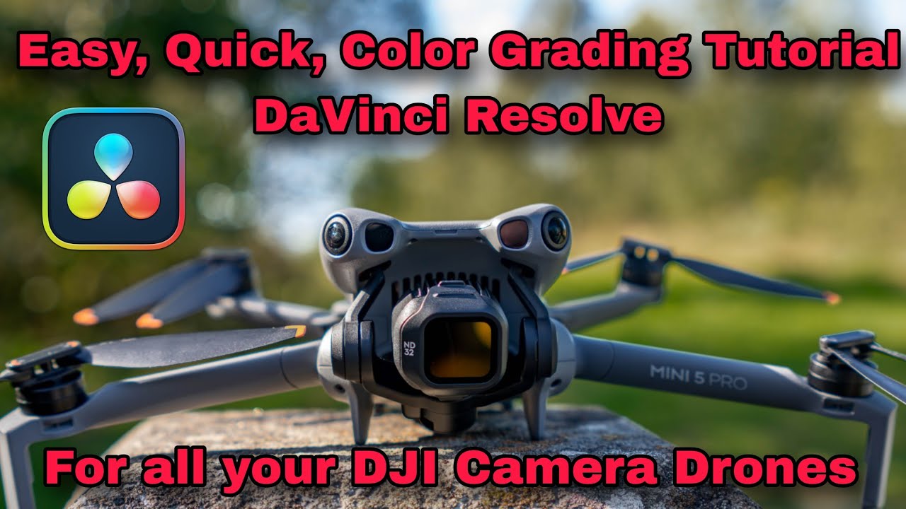 Цветокоррекция DJI Mini 5 Pro EASY в DaVinci Resolve | От скучного до кинематографичного за счита...