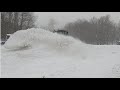 Massey Ferguson 8480 Plowing Snow with Degelman blade