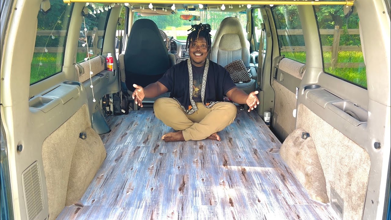 I BUILT THIS BEAUTIFUL FLOOR IN MY VAN!! (Full Time Van Life) - YouTube