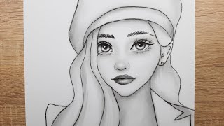 Güzel Bir Kız Yüzü Karakalem Ile Adım Adım Nasıl Çizilir Kolay Portre Kız Çizimi 2024