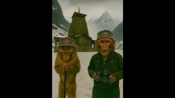 MY FIRST VLOG 😍 || The monkey Vlog k Kedarnath Mandir  HAR HAR MAHADEV 🙏