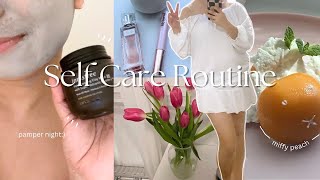 Self Care Habits: Reset w/ Me🛁 Skincare, Pampering Myself, Morning Stretches & Miffy Peach Recipe