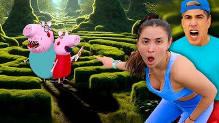 EL ESCONDITE de PAPA CERDITO.EXE en el LABERINTO del BOSQUE !! VOY con SARITA QUEEN y ALEJO IGOA !!