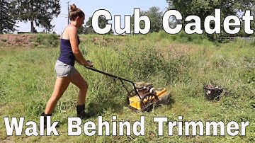 #62 Clearing VERY Overgrown Weeds - Cub Cadet ST 100 Walk Behind Trimmer