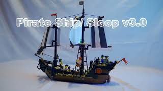 Lego Moc Pirate Ship/ Brig v3.0 Speed Build