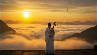 🌄 Hanfu Girl Playing Pipa Above the Clouds | Traditional Chinese Music & Peaceful Morning Melody 🌸