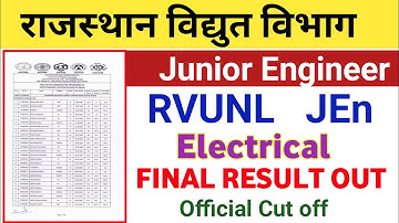 RVUNL JE Electrical Final Result out | RVUNL Jen Electrical Result | rvunl je electrical cut off