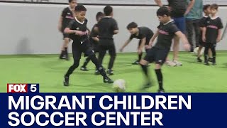 Migrant children soccer center in Brooklyn