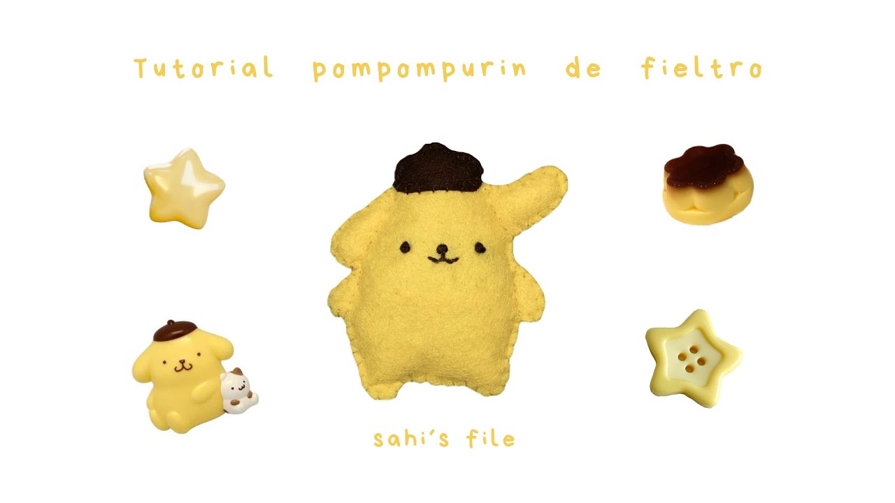 Pompompurin de fieltro 🍮✨ (Tutorial) DIY how to make a felt pompompurin