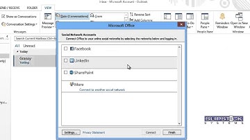 Set up social networks in Outlook