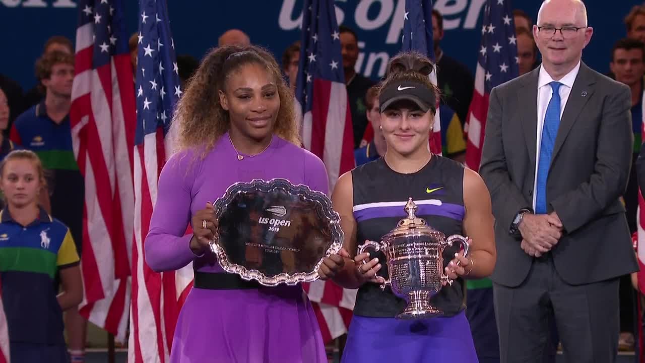 US Open 2019 women's singles trophy presentation YouTube