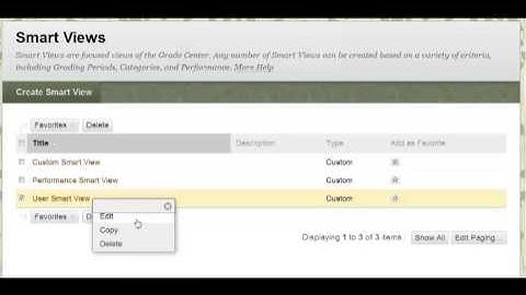 Blackboard 9.1.13: Modify a Smartview