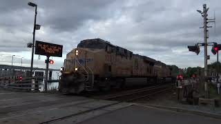 (Southbound) UP Garbage Train passes through the Steilacoom Ferry Terminal Railroad Crossing.