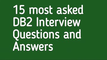 DB2 Interview Questions and Answers