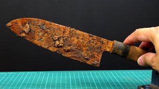 3$ Very Rusty Japanese Knife Restoration