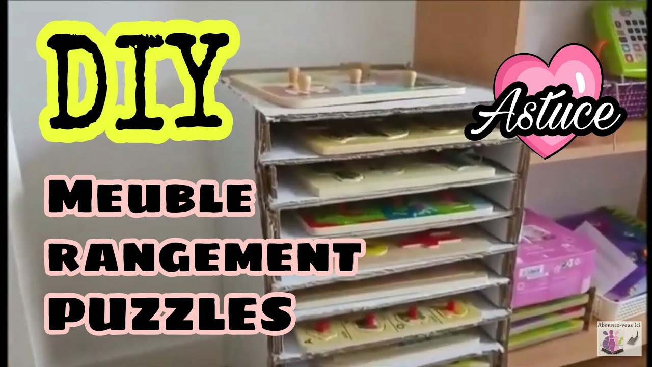 DIY, Meuble de rangement de puzzles en carton