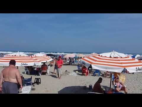 PRAIA GRANDE AO VIVO, LIVE DOMINGO COM MARÉ ALTA, SOL E CALOR NA PRAIA GRANDE, VISTO DE DRONE.