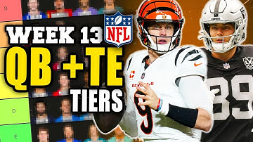 Top 20 Quarterback & Tight End Rankings for Week 13 Fantasy Football