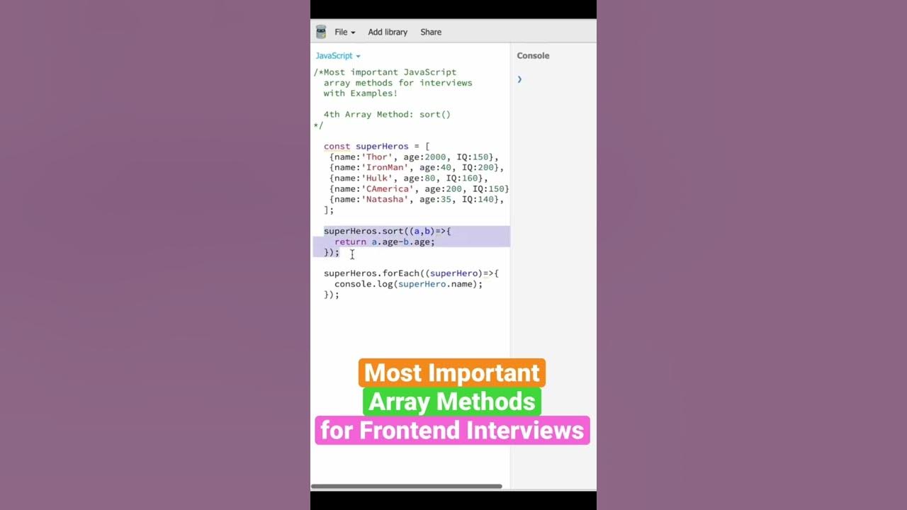 (Q-28) Most important JavaScript Array methods for frontend interviews ...