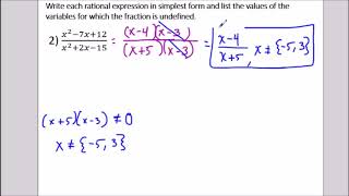 Simplifying rational expressions (4 examples) - Algebra 2