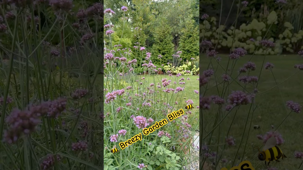 🐝 Breezy Garden Bliss | Bees on Blue & Purple Summer Flowers