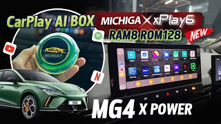 รีวิว CarPlay BOX รุ่นใหม่ RAM8 ROM128 ติดรถ MG4 XPOWER ดู YouTube #MICHIGAxPlay6 รถไฟฟ้า รุ่นใหม่