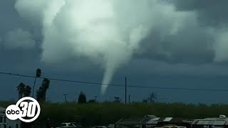 Thunderstorm brings funnel clouds, tornado warnings to Central California