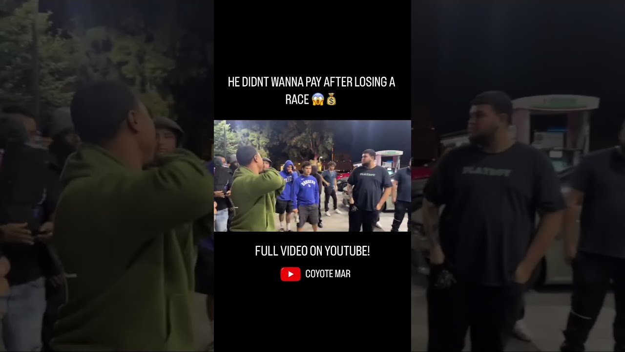 GUY GETS SLAPPED AFTER LOSING A RACE AND NOT PAYING FULL UNCENSORED VIDEO YT 