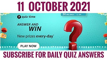 Amazon Quiz Answers Today | Win 1000 Amazon Pay Balance | 11 October 2021