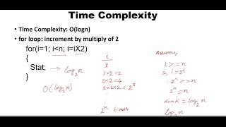 Analyze Code for logarithmic time complexity | For Loop increment by multiply | Time Complexity