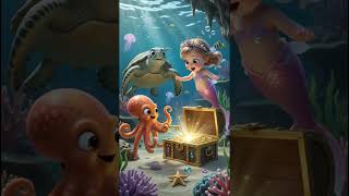 🐠 Baby Mermaid Finds the Magic Pearl! Underwater Adventure# #kidsanimation  #ytshorts