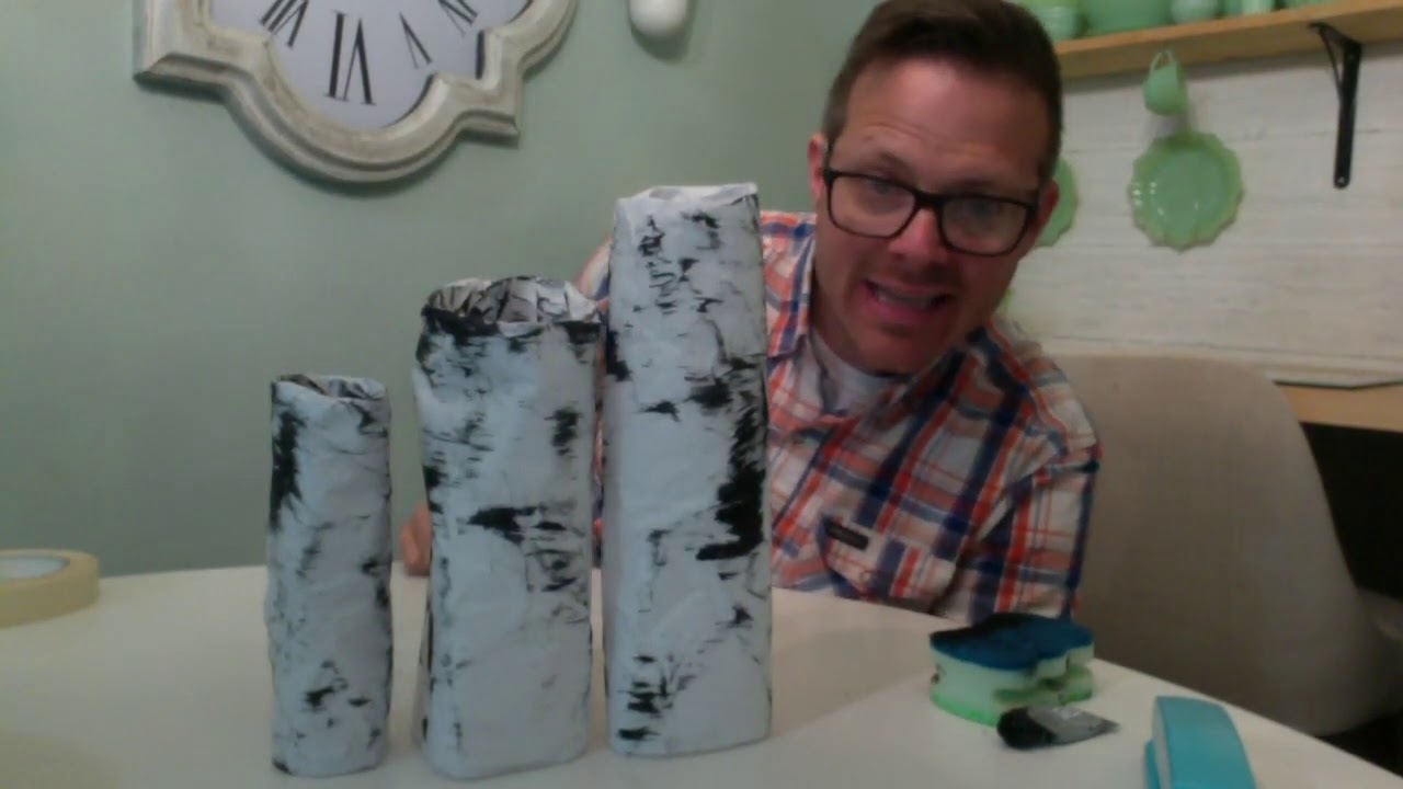 Birch log centerpiece