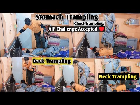 Stomach Trampling And Back To Neck Trampling Challenge😂||All'Challenge Accepted|| Sandeep Prank Wife