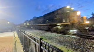 Northbound CSX E700 GALX coal hoppers with mid-train DPU on track two, heading to Newell, PA 