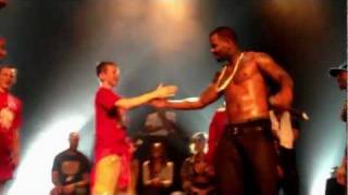 The Game brings kid on stage and raps with him!