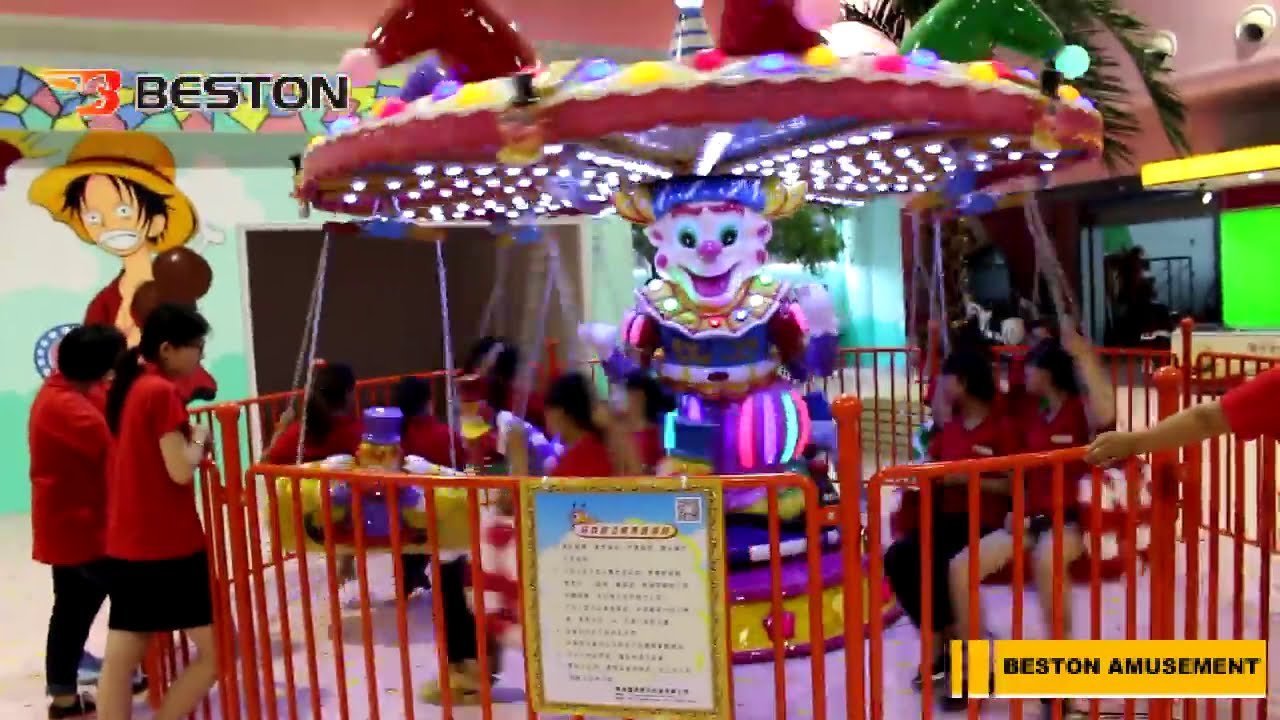Clown Mini Swing Rides - Kiddie Chair Swing Rides - YouTube