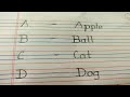 A - APPLE Writing in Four lines with Audio Spelling - Alphabets & Words-English Handwriting For Kids