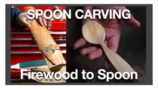 Carving firewood into spoon  - (SILENT)
