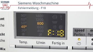 Siemens Waschmaschine - Fehler F18 beheben - YouTube