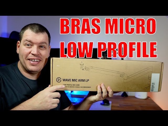 Bras de micro Elgato Wave Mic Arm LP Low profile qui passe sous l'écran ! 