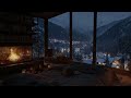 Heavy Snowfall Cabin Ambience 2026 ❄️ Cozy Fireplace Crackling for Deep Sleep | 3 Hours