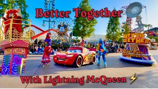 Better Together Parade at Disneyland with Lightning McQueen 4k 2024