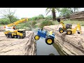 Ford Tractor Accident Biggest River Pulling Out JCB And Crane | Tipper Truck | Scania Truck | CS Toy