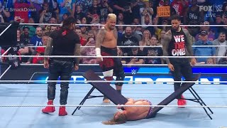 Solo Sikoa and The Usos destroy Riddle after match - WWE SmackDown 4/21/2023