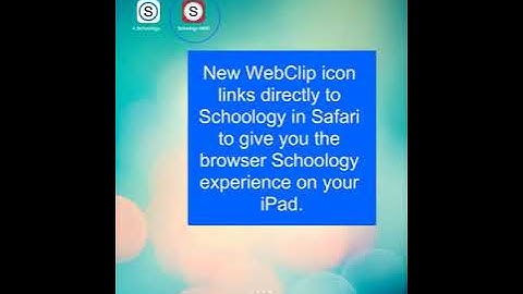 Logging into Schoology WebClip - for Students on an iPad