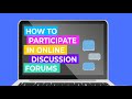 Online Discussion Forum Participation Quiz