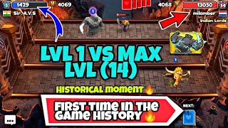 Level 1 Vs Max Level (14) 😱 First time in the game history🔥 Castle crush