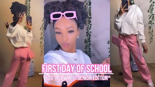 FIRST DAY OF HIGH SCHOOL GRWM + Vlog 2023 | *senior Year*