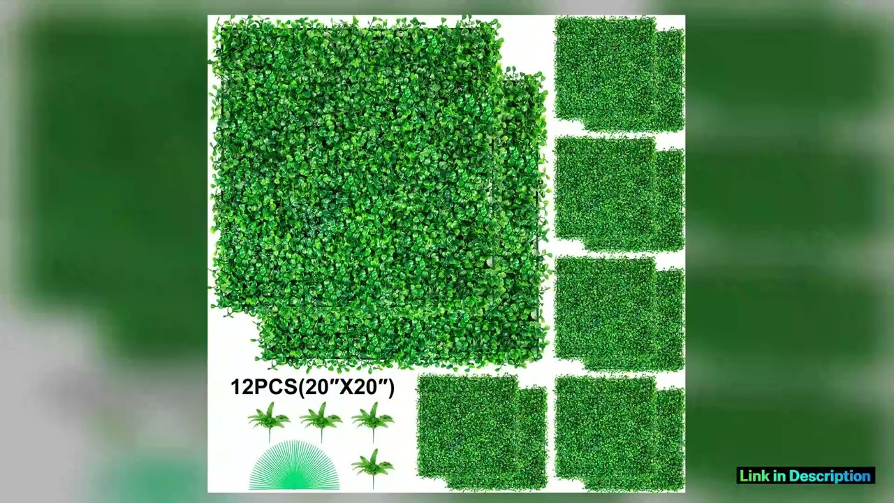 SucceBuy Artificial Plant Wall Decoration Boxwood Hedge Wall Panel Home Decor Fake Grass Backdrop