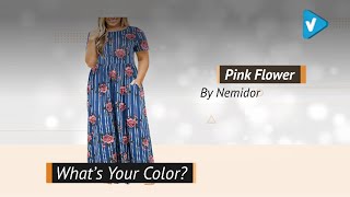 Nemidor Women Short Sleeve Loose Plain Casual Plus Size Long Maxi Dress With Pockets 2019
